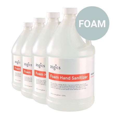 ZOGICS Alcohol-Free Foam Hand Sanitizer, Citrus and Aloe, 4PK ZHSCA128-4